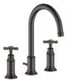AXOR-HG-AXOR-Montreux-3-Loch-Waschtischarmatur-180-mit-Kreuzgriffen-und-Zugstangen-Ablaufgarnitur-Brushed-Black-Chrome-16513340 gallery number 1